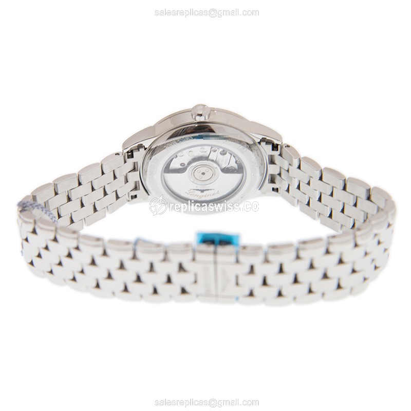 Longines L4.374.4.57.6 Flagship - Automatic - Steel Case - Black Dial on Silver Strap - View 4