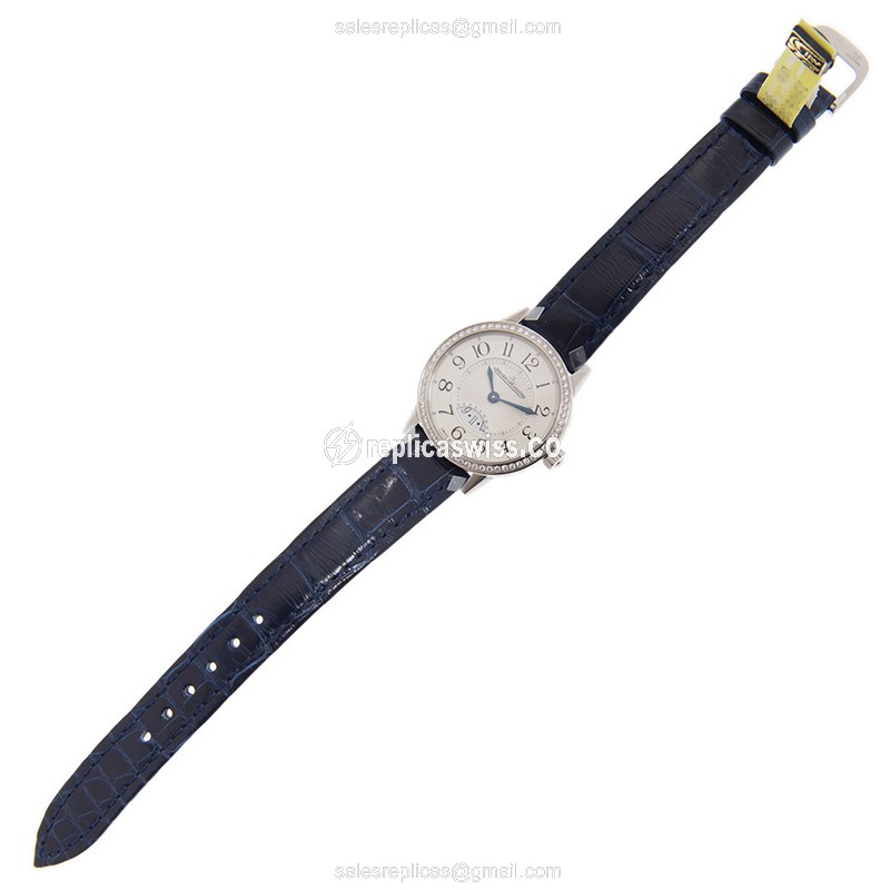 Jaeger-Lecoultre Q3408530 Rendez-Vous Quartz - Diamond Case - Silver Dial - Blue Alligator Strap - View 2