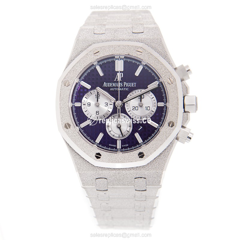 Royal Oak Replica - AP 26331BC.GG.1224BC.01 - Automatic - 18kt White Gold - Purple Dial - Silver Strap - View 2