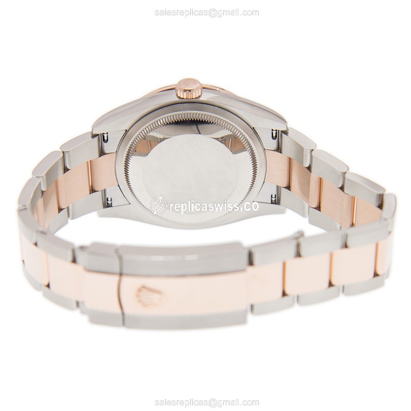 Rolex Datejust Replica - Automatic - 18kt Rose Magic - Diamond Case - Gray Dial - View 4