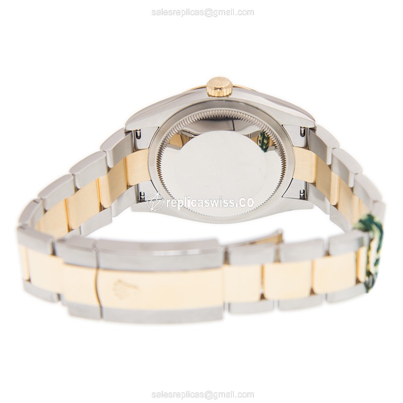 Rolex Datejust Replica - Automatic - 18kt Gold & Steel - White Dial | Clasp | Gold Strap - View 4