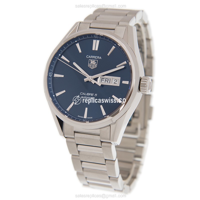 Tag Heuer Carrera Replica - Automatic - Steel - Blue Dial - View 3