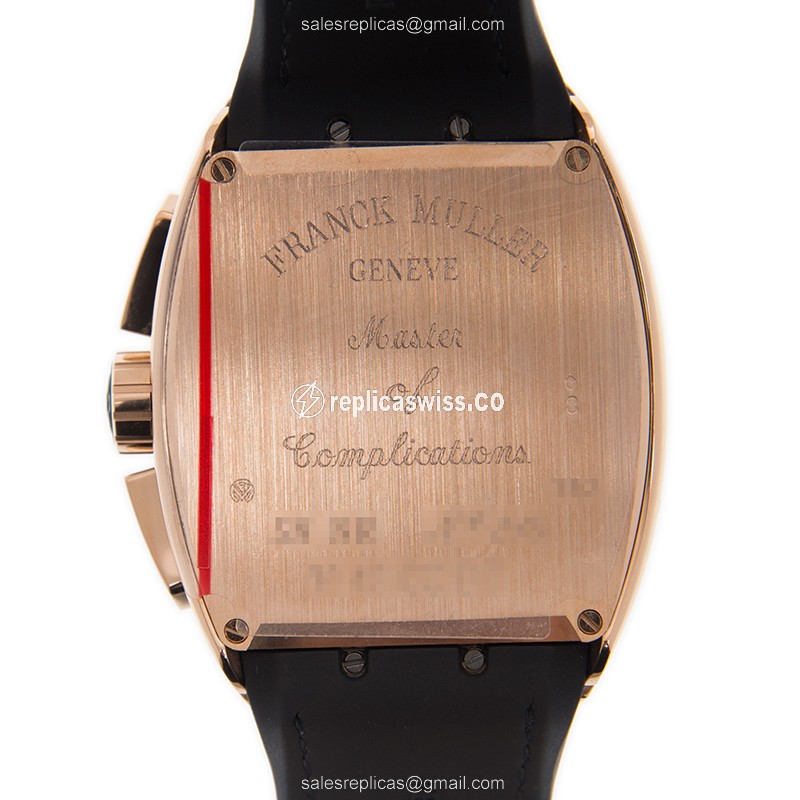 Franck Muller V 45 CC DT 5N.NR Vanguard Automatic - 18kt Rose Gold Case, Black Dial, Leather Strap - View 3