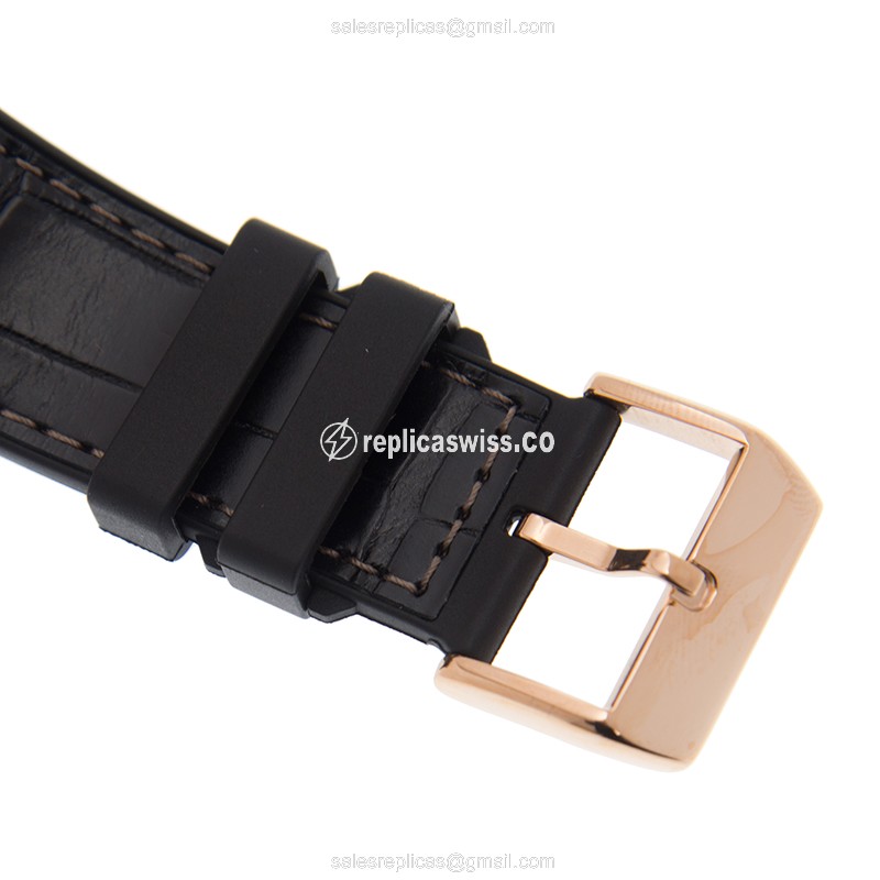 Franck Muller V 45 CC DT 5N.NR Vanguard Automatic - 18kt Rose Gold Case, Black Dial, Leather Strap - View 4