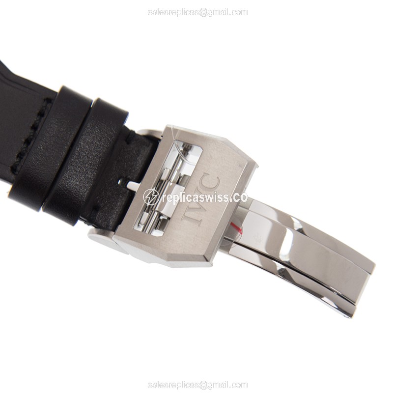 IWC PILOTS Replica - Automatic - Black Dial - Leather Strap - Buckle Clasp - View 4