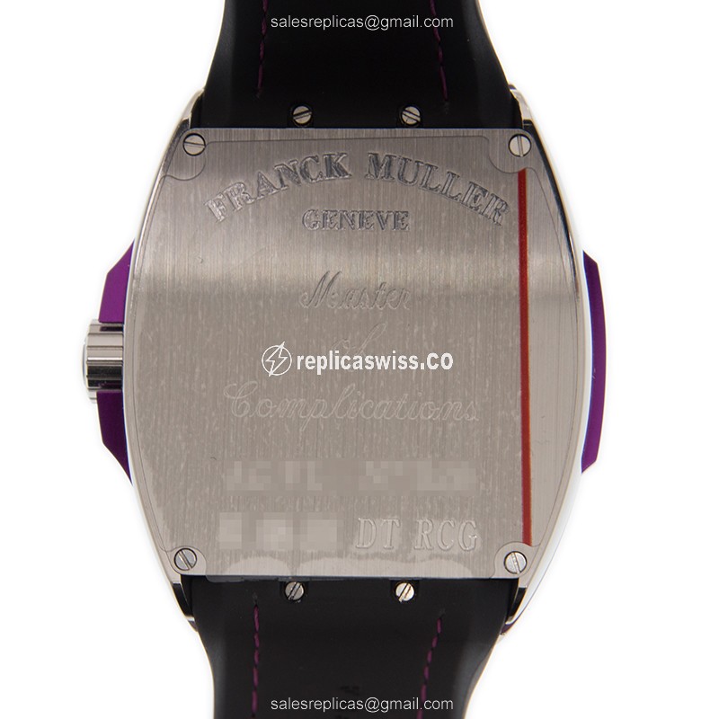 Franck Muller V45 SC DT RACING - Automatic - Stainless Steel - Black Dial - Leather Strap - View 3