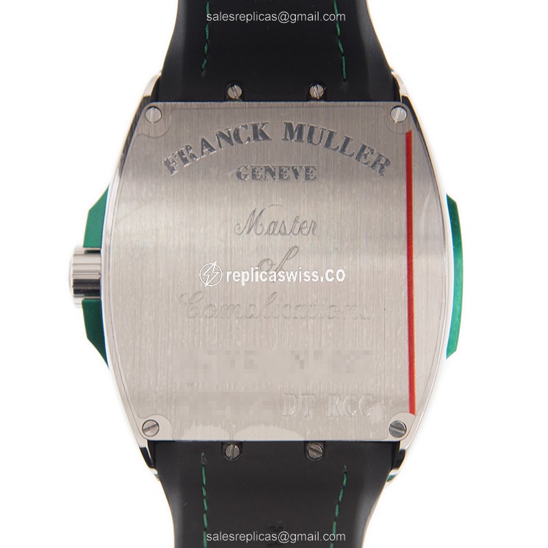 Franck Muller V45 SC DT RACING AC.VR Replica - Automatic - Steel Case - Black Dial on Leather Strap - View 3