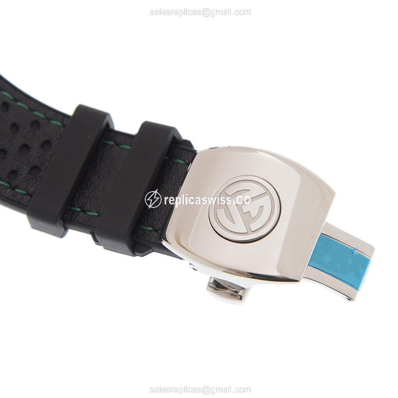 Franck Muller V45 SC DT RACING AC.VR Replica - Automatic - Steel Case - Black Dial on Leather Strap - View 4