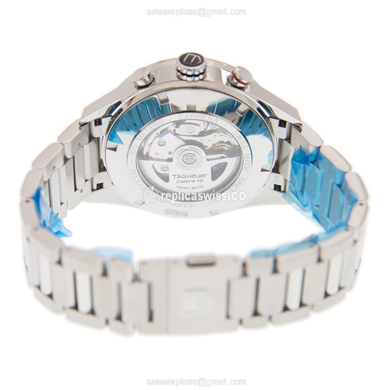 Tag Heuer CARRERA Replica - Automatic - Ceramic/Steel - Black Dial - Silver Steel Strap - View 4