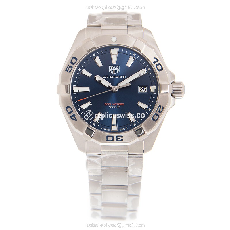 Tag Heuer AQUARACER Quartz - Blue Dial - Steel - Silver Strap - Clasp - View 2