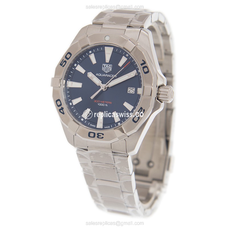 Tag Heuer AQUARACER Quartz - Blue Dial - Steel - Silver Strap - Clasp - View 3