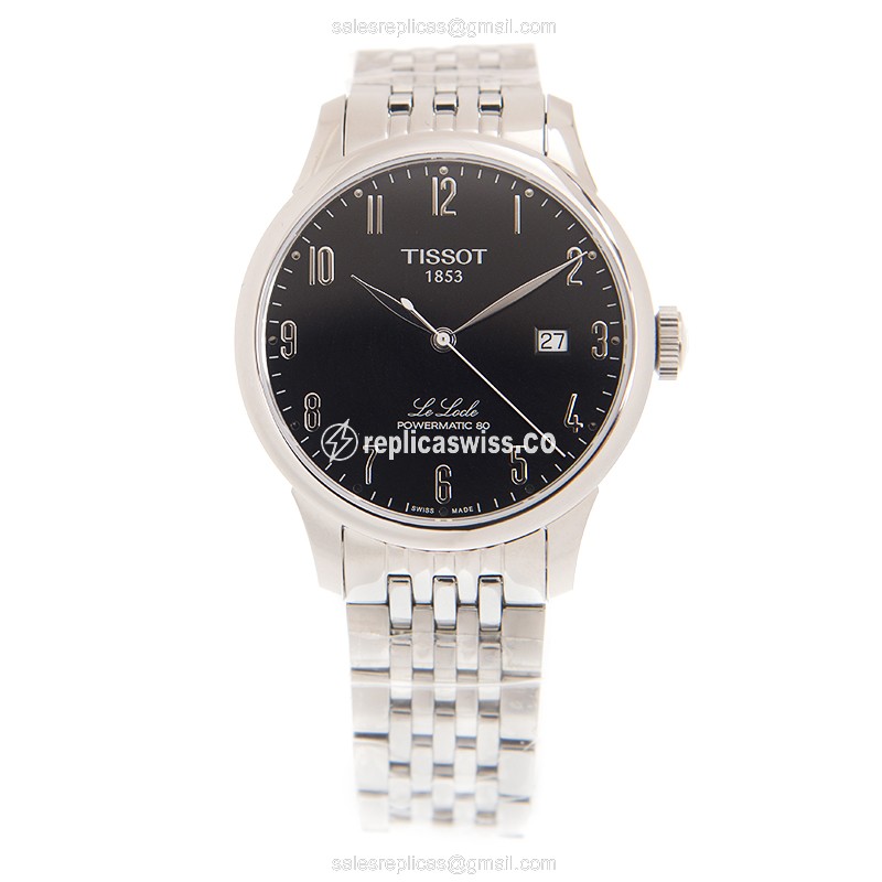 Tissot T-CLASSIC Replica - Automatic - Black Dial - Steel Case - Silver Strap - View 2