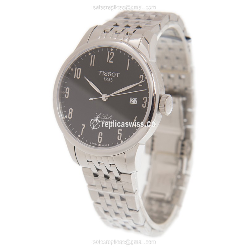 Tissot T-CLASSIC Replica - Automatic - Black Dial - Steel Case - Silver Strap - View 3
