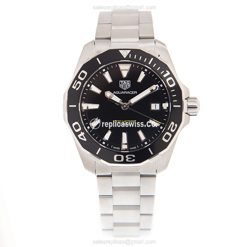Tag Heuer AQUARACER Quartz - Black Dial - Steel Case - Silver Strap - View 2