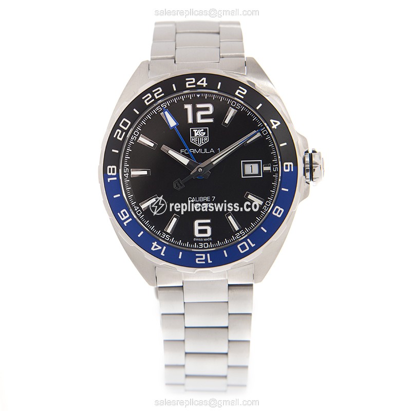 Tag Heuer WAZ211A.BA0875 F1 Quartz Steel - Black Dial, Silver Steel Band - View 2