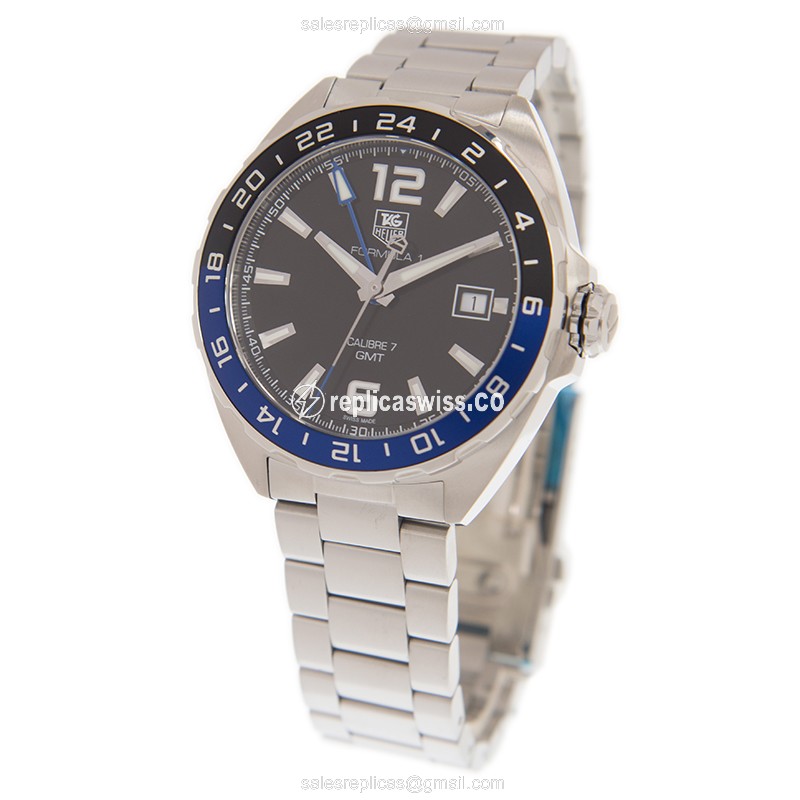 Tag Heuer WAZ211A.BA0875 F1 Quartz Steel - Black Dial, Silver Steel Band - View 3