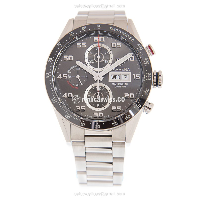 Tag Heuer Carrera Replica - Automatic - Steel - Gray Dial - View 2