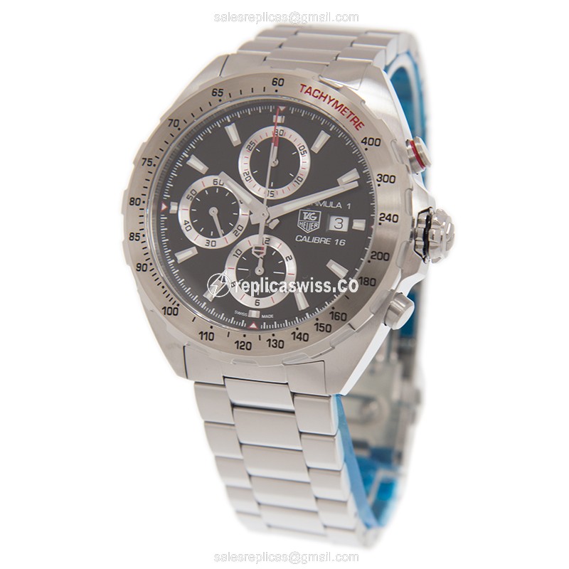 Tag Heuer CAZ2010.BA0876 F1 Replica - Automatic - Steel Case - Black Dial - Silver Strap - View 3