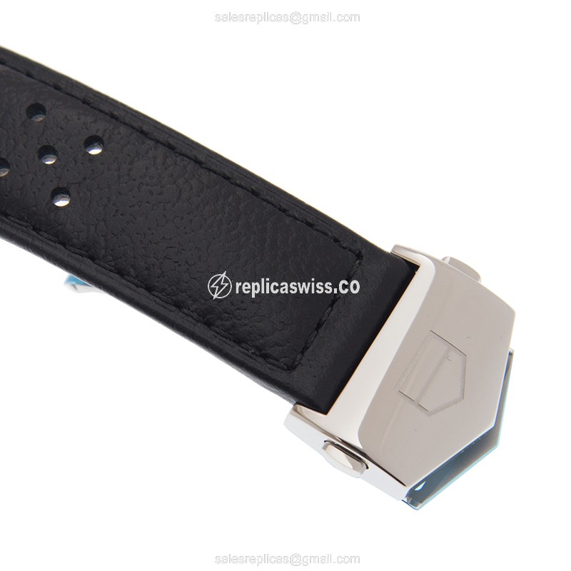 Tag Heuer CARRERA Replica - Automatic - Steel Case - Black Dial - Leather Strap - View 4
