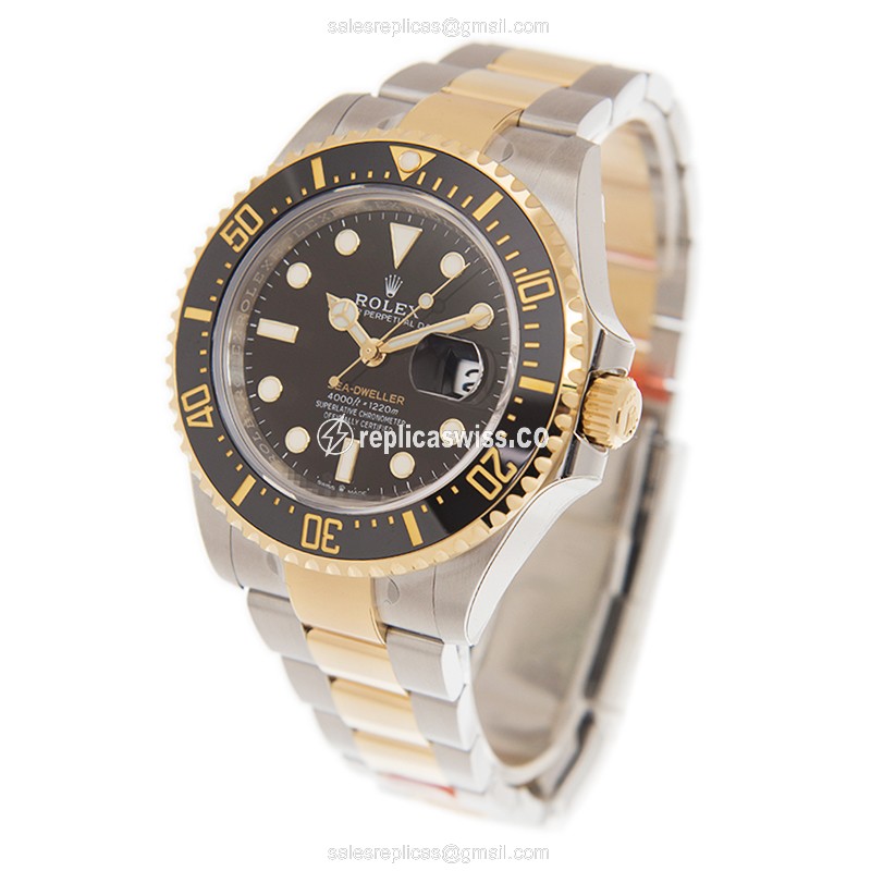 Rolex 126603-0001 Replica - Automatic - 18kt Gold & Steel - Black Dial, Gold Clasp - View 3