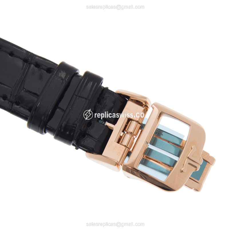Jaeger-Lecoultre Q3572430 Replica - Automatic - Rose Gold - Diamond - White Dial - Black Alligator Strap - View 4
