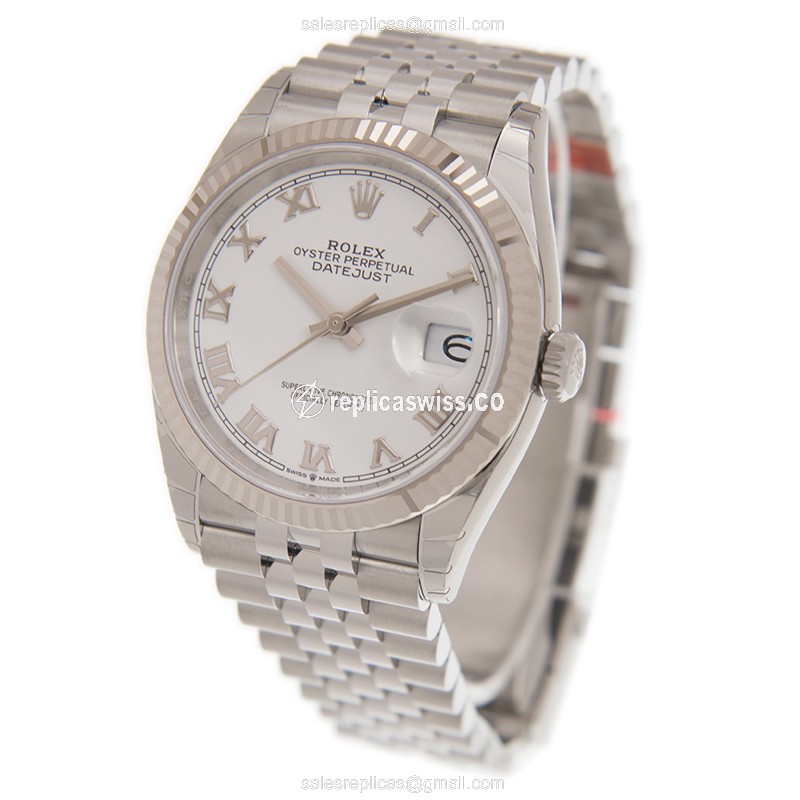 Rolex Datejust 126234-0025 Replica - Automatic - White Gold & Steel - Silver Dial - View 3