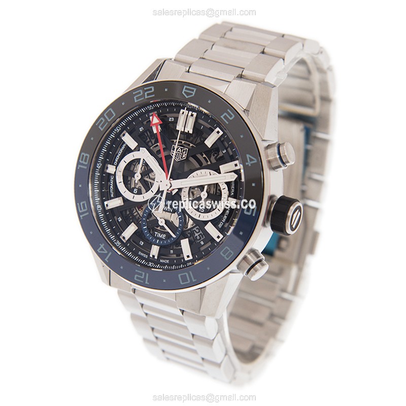 Tag Heuer Carrera Replica - Automatic - Steel - Black Dial - View 3