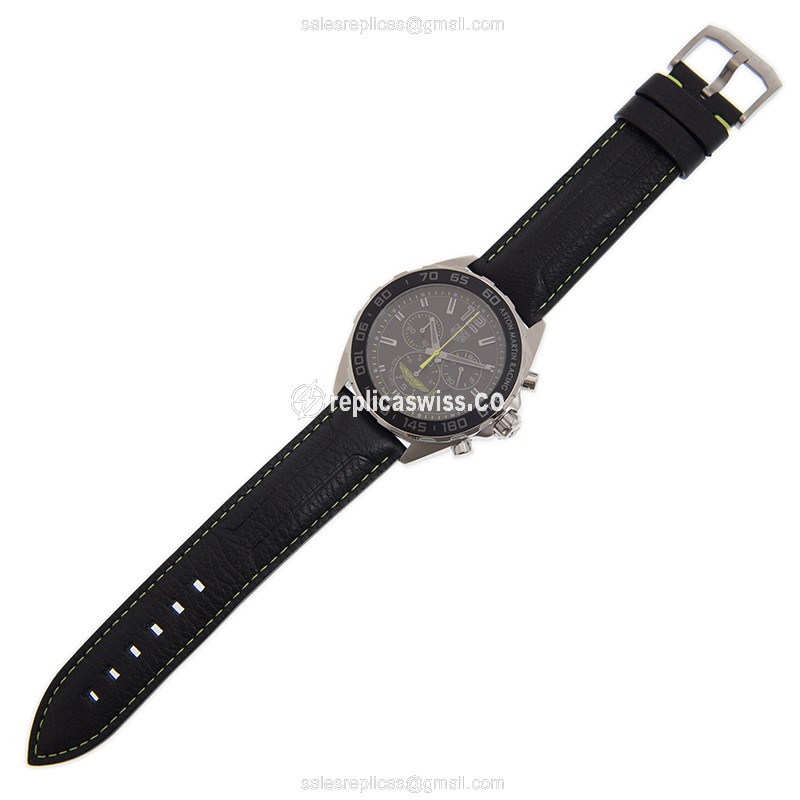 Tag Heuer F1 Replica - Quartz - Steel Case - Black Dial - Leather Strap - Buckle Clasp - View 2