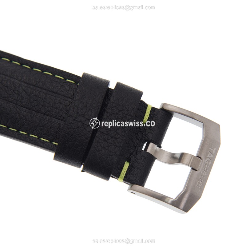 Tag Heuer F1 Replica - Quartz - Steel Case - Black Dial - Leather Strap - Buckle Clasp - View 4