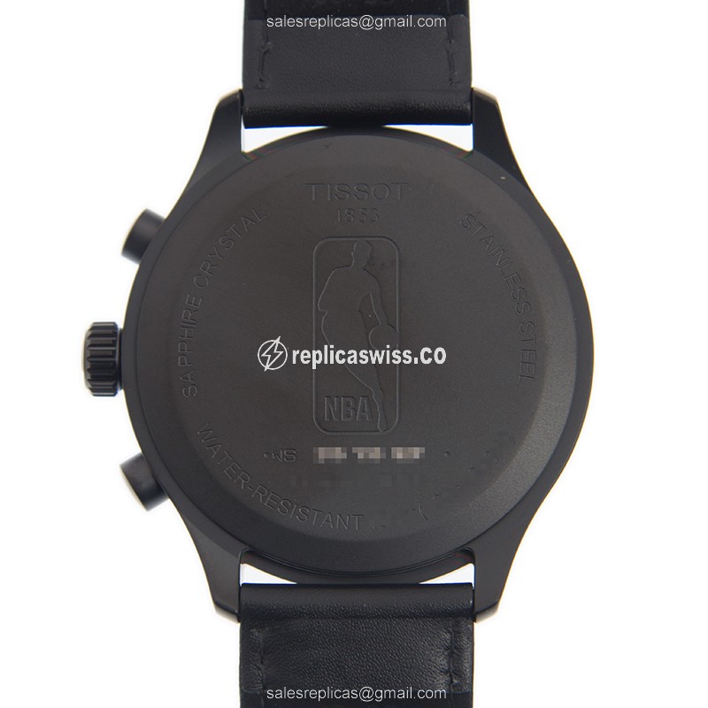 Tissot Chrono XL Quartz Steel Black Dial Leather Black Buckle Replica Watch - View 3