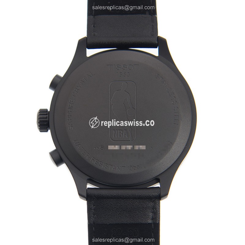Chrono XL Replica - Tissot - Quartz - Steel Case - Black Dial - Leather Strap - Buckle Clasp - View 3