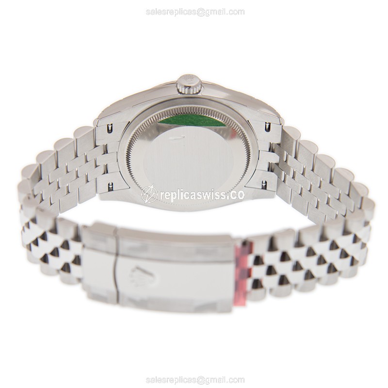 Rolex DATEJUST Replica - 18kt White Gold | Steel Case | Silver Dial | Steel Clasp & Strap - View 4