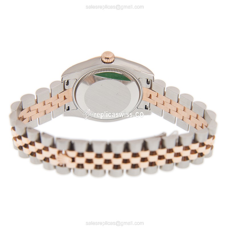 Rolex Datejust Replica - Automatic - 18kt Rose Gold Case - Pink Dial - Gold Clasp & Steel Strap - View 4