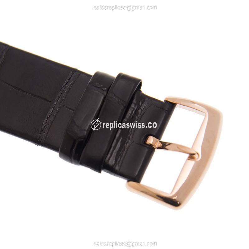 Franck Muller 3002 M QZ REL R 5N LADIES - Quartz - 18kt Gold Case - White Dial, Black Cowhide Strap - View 4