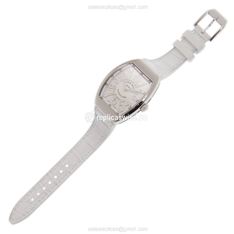 Franck Muller V29QZ Quartz - White Dial - Leather Strap - Buckle Clasp - View 2