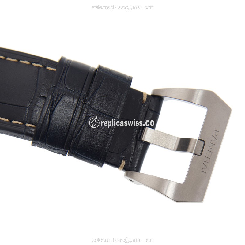 Panerai PAM00986 Replica - Automatic - Blue Dial - Steel Case - Blue Leather Strap - View 4