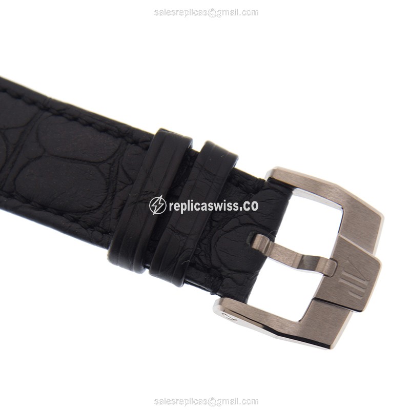 CODE 11.59 Audemars Piguet Replica - Automatic - 18kt White Gold - Black Dial - Leather Strap - Buckle Clasp - View 4
