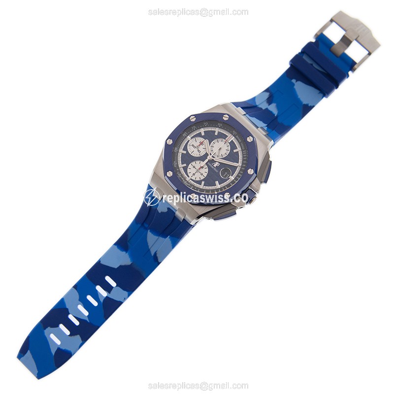 Audemars Piguet Royal Oak Offshore Replica - Automatic - Blue Dial - Steel Case - Rubber Strap - View 2