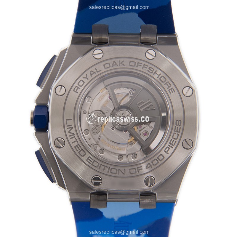 Audemars Piguet Royal Oak Offshore Replica - Automatic - Blue Dial - Steel Case - Rubber Strap - View 3