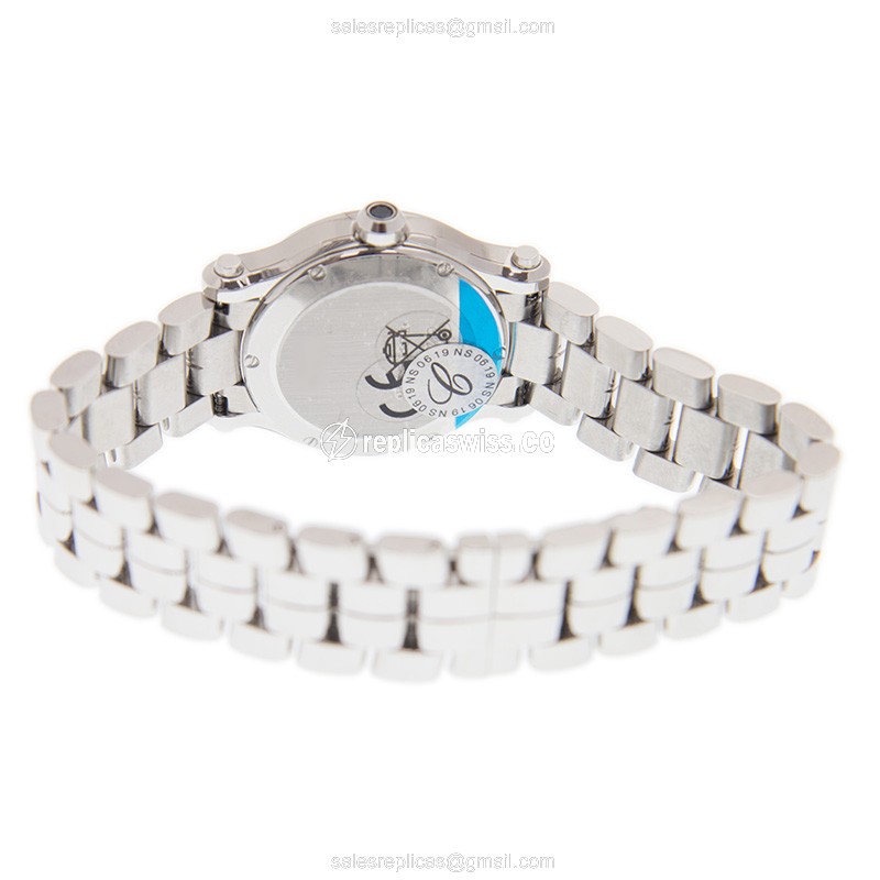 Chopard Happy Sport Quartz - Stainless Steel Case - White Dial - Silver Strap - View 4