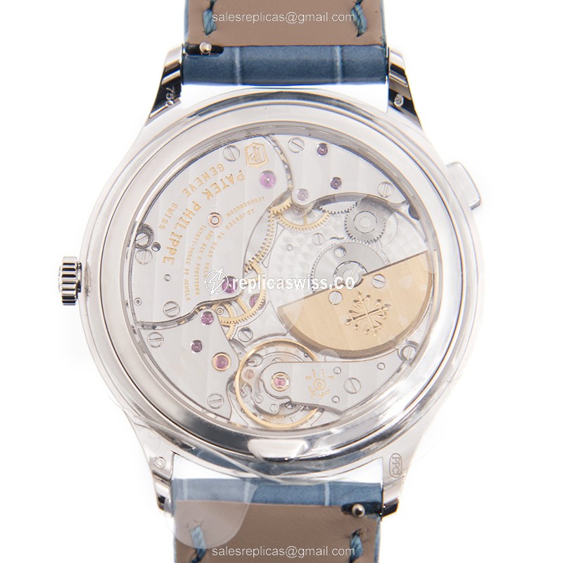 Patek Philippe 7130G Replica - Automatic - Blue Dial - Alligator - View 3
