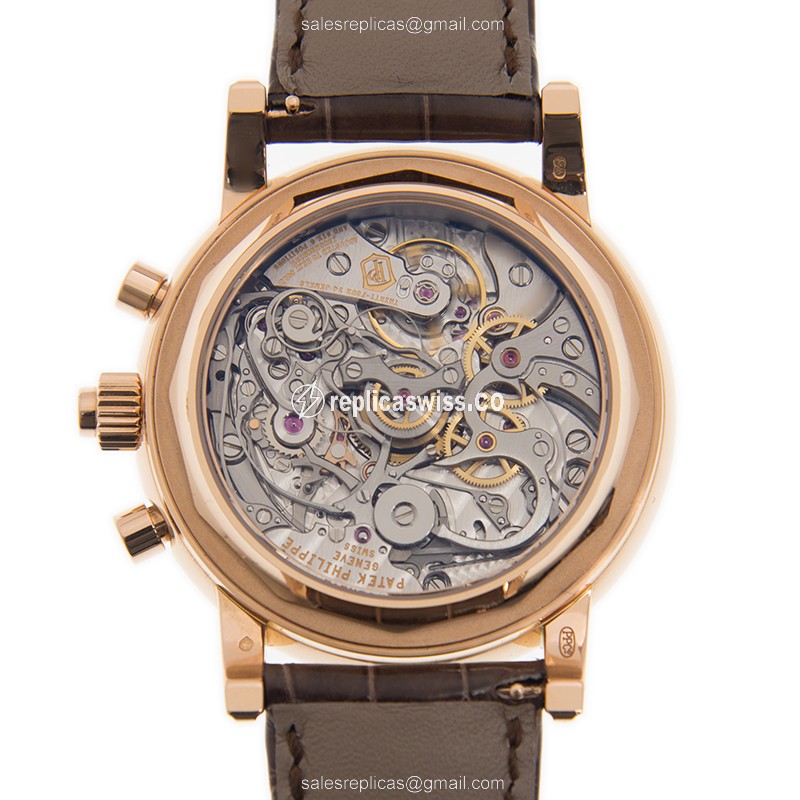 Patek Philippe 5204R-001 Grand Complications - Manual Wind - 18kt Rose Gold - White Dial - Brown Alligator Strap - View 3