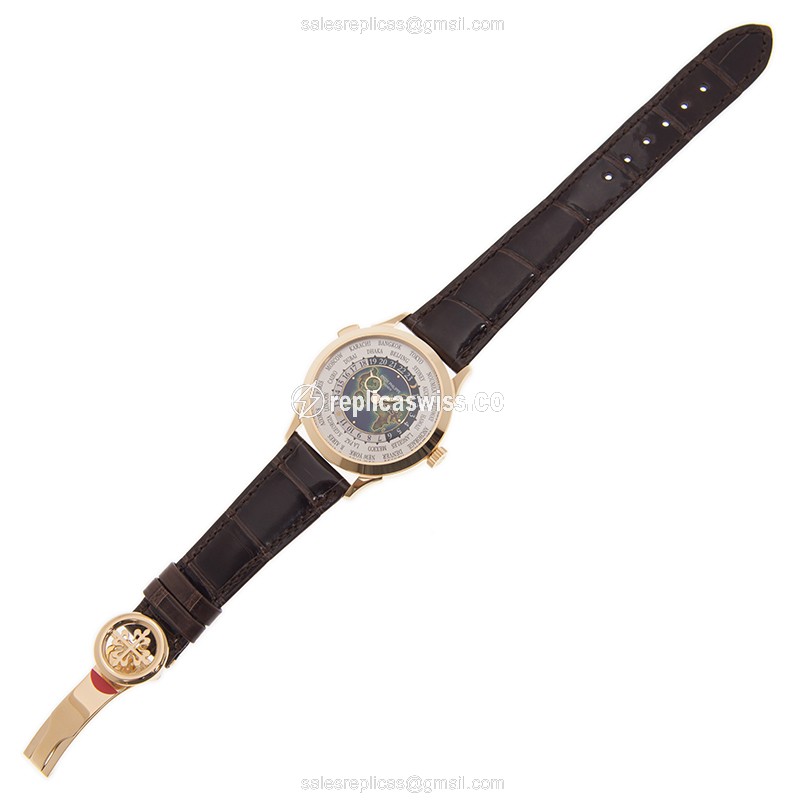 Patek Philippe 5231J-001 Replica - Automatic - 18kt Gold - White Dial - Brown Leather Strap - View 2