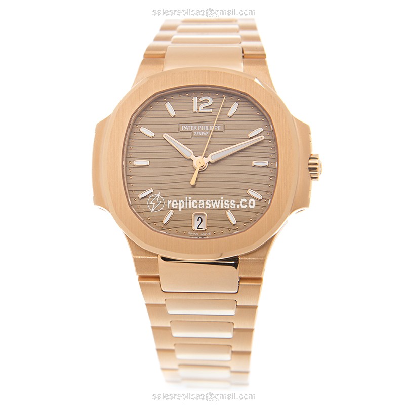 Patek Philippe 7118/1R-010 Replica - Automatic 18kt Rose Gold - Gold Dial - Gold Clasp - View 2