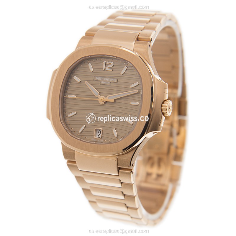 Patek Philippe 7118/1R-010 Replica - Automatic 18kt Rose Gold - Gold Dial - Gold Clasp - View 3