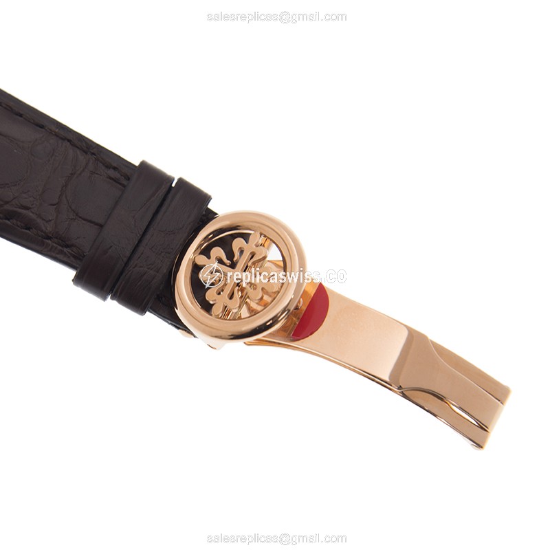 Patek Philippe 5131R-011 Complications - Auto - 18kt Rose Gold - Blue Dial - Brown Alligator - View 4