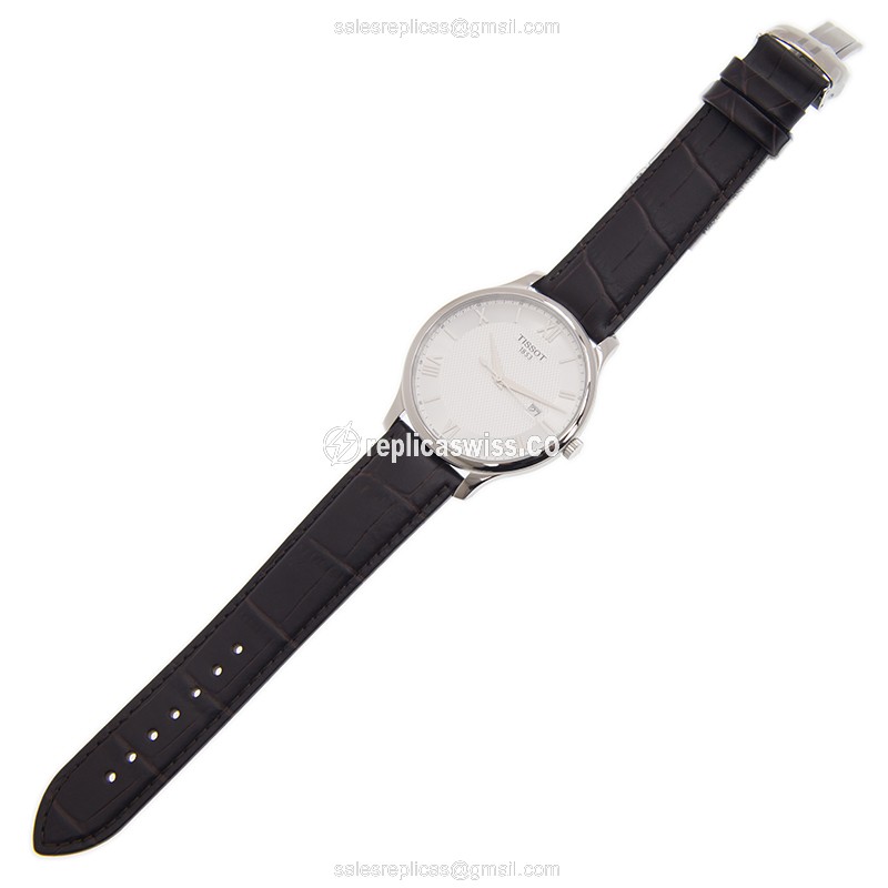 Tissot T-CLASSIC Quartz - Silver Dial - Leather Brown - Clasp - 16mm Case - View 2