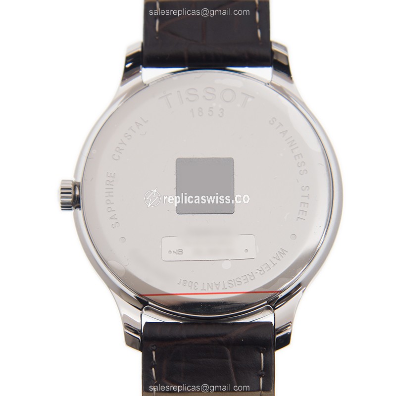Tissot T-CLASSIC Quartz - Silver Dial - Leather Brown - Clasp - 16mm Case - View 3