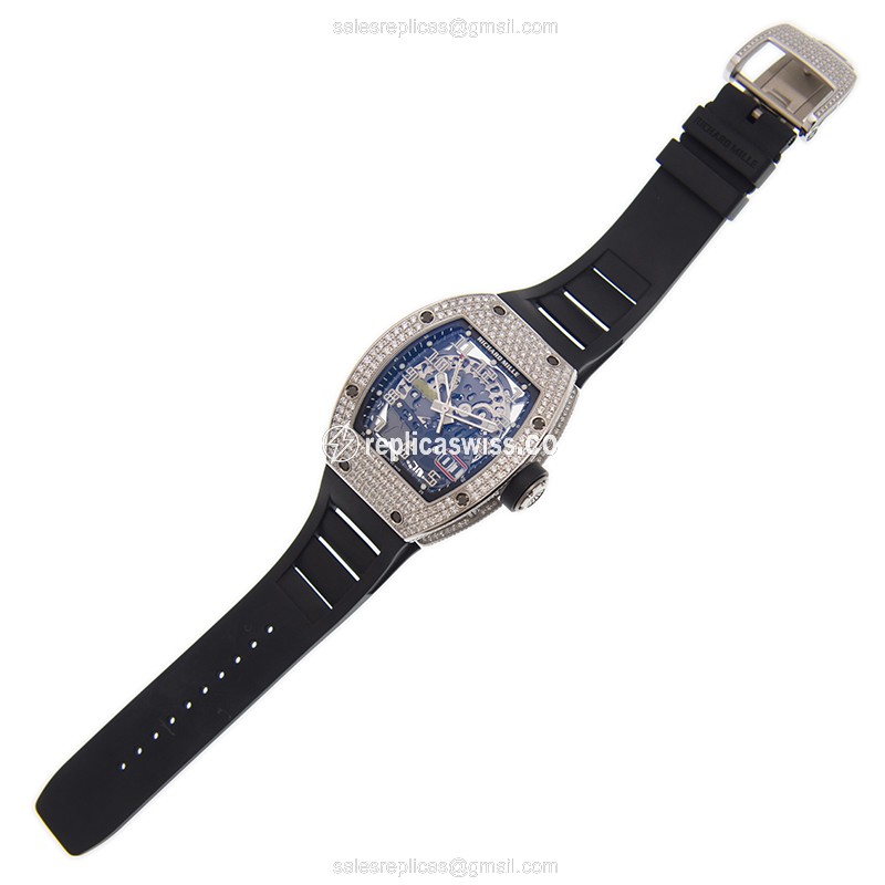 Richard Mille RM029-WG Replica - Automatic Movement - Stainless Steel Case - Skull Dial - Black Rubber Strap - View 2