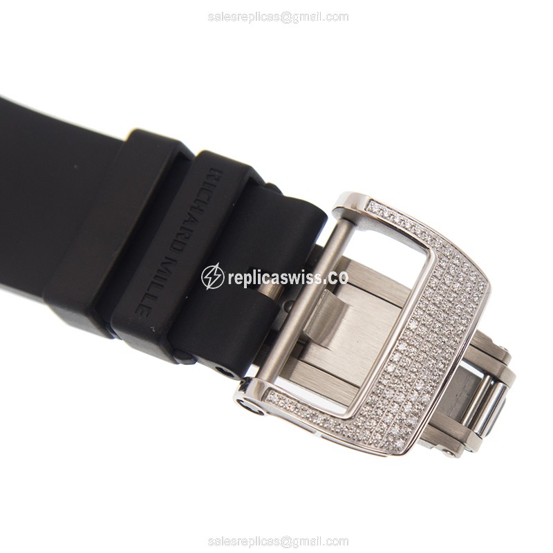 Richard Mille RM029-WG Replica - Automatic Movement - Stainless Steel Case - Skull Dial - Black Rubber Strap - View 4